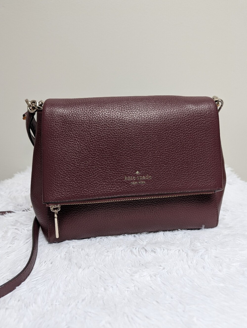 Kate Spade Leila Medium Flap Shoulder Bag – Genuine Leather